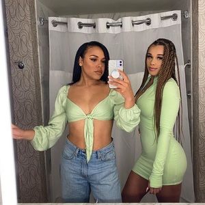 Sage Green Cropped Blouse